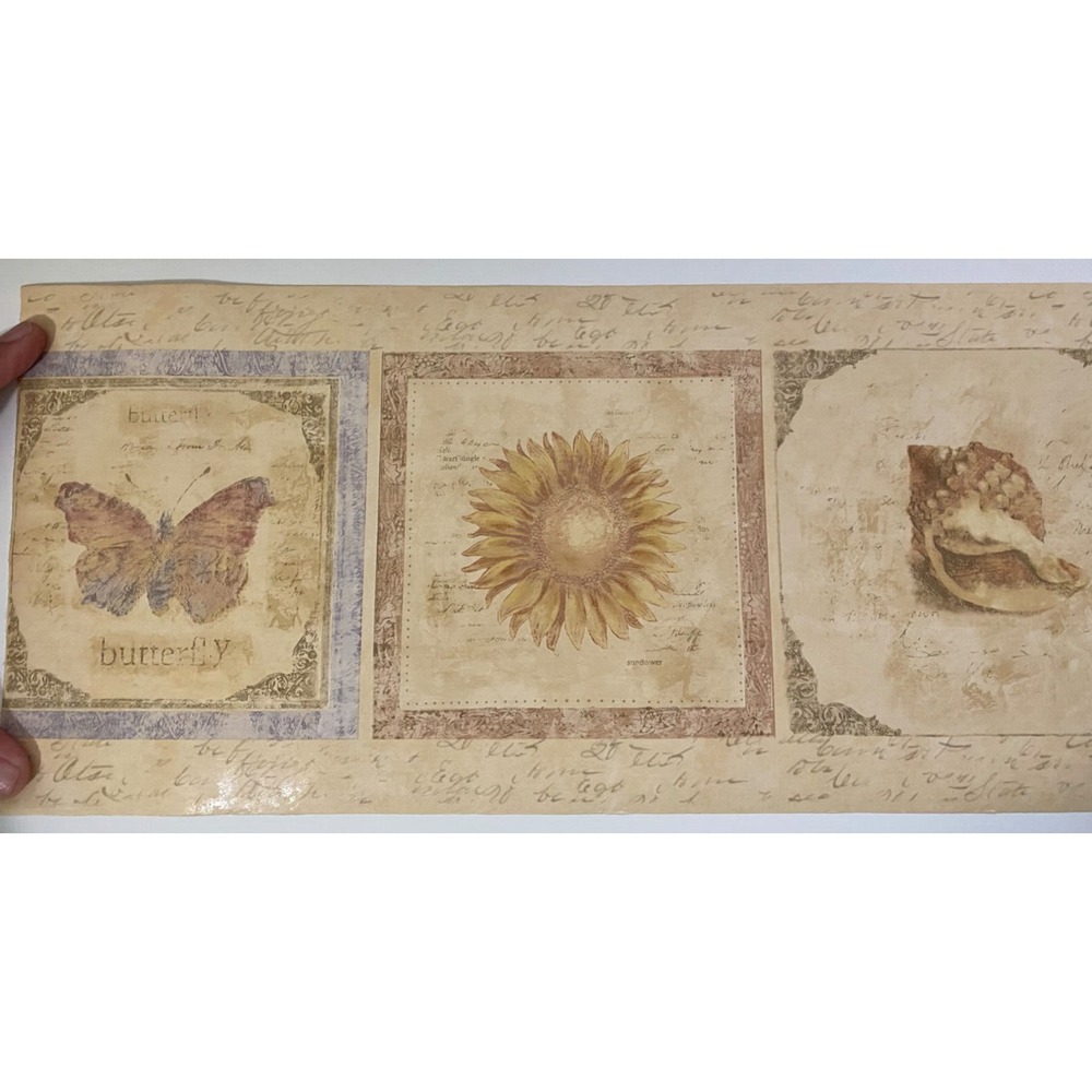 Vintage Wallpaper Border Cape May Charter Club Butterfly Sunflower Shell 5 Yards